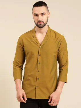 Mustard Green Malai Cotton Shirt - MM0857