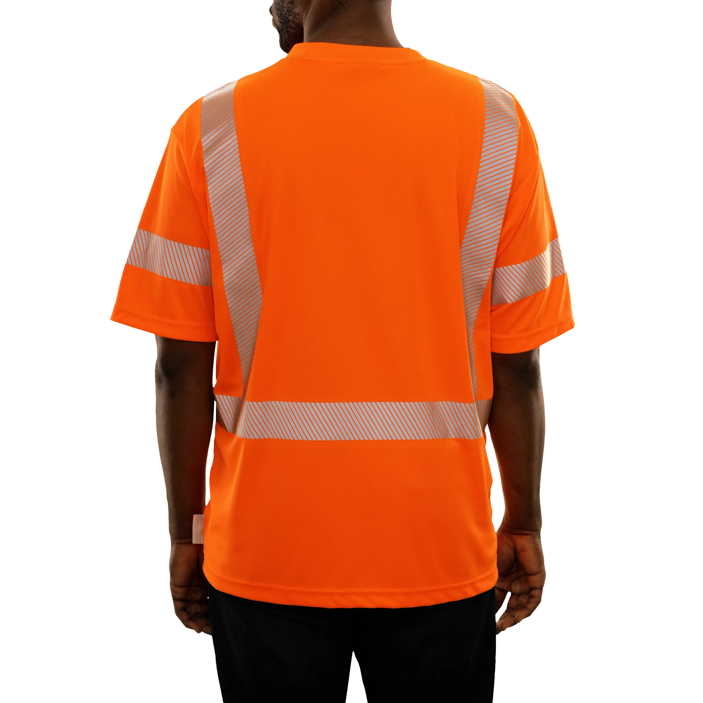 104CTOR Hi-Vis Orange Birdseye Pocket Safety T-Shirt with 3MTM Comfort Trim