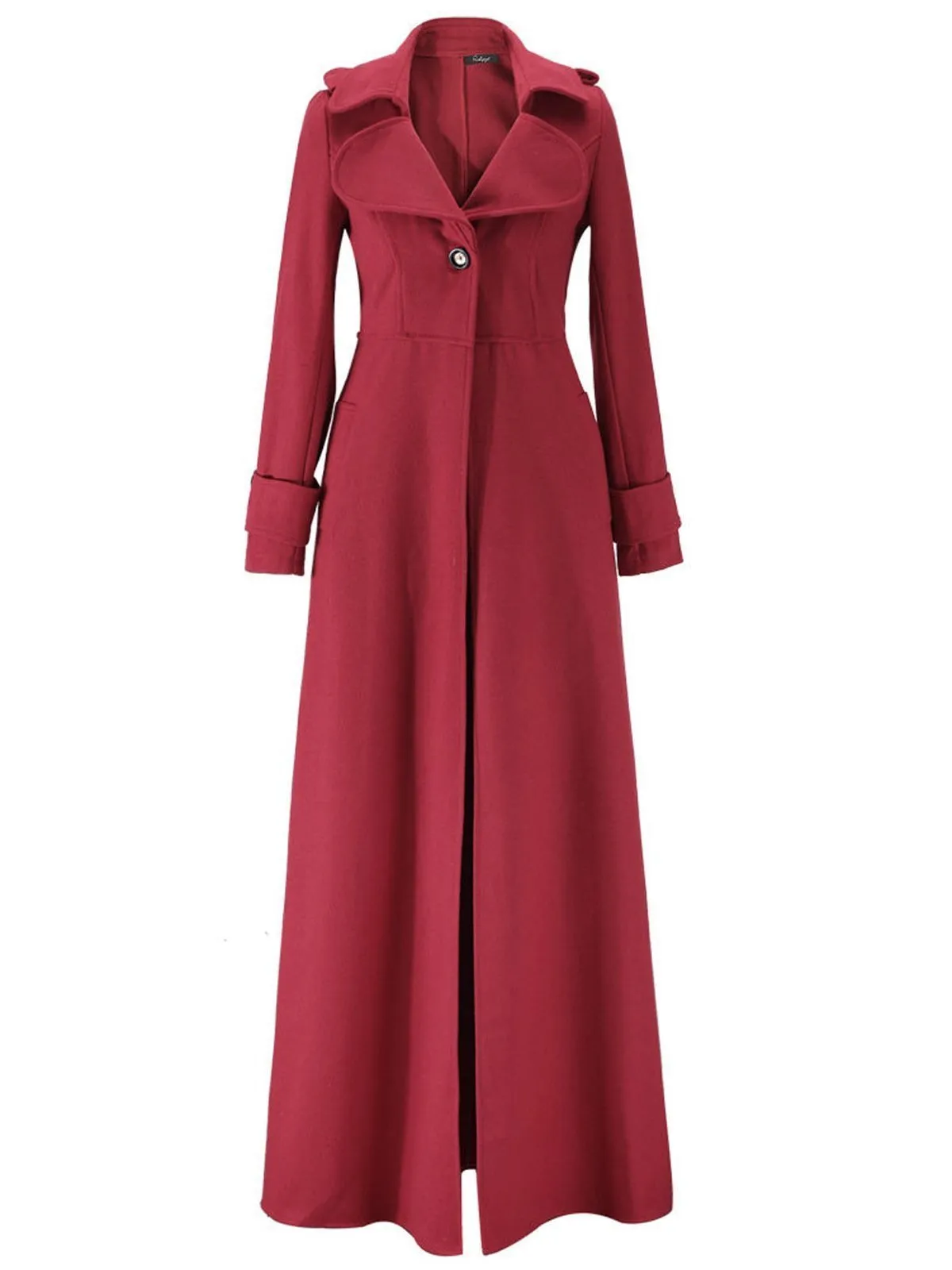 1950s Solid Long Sleeve Coat