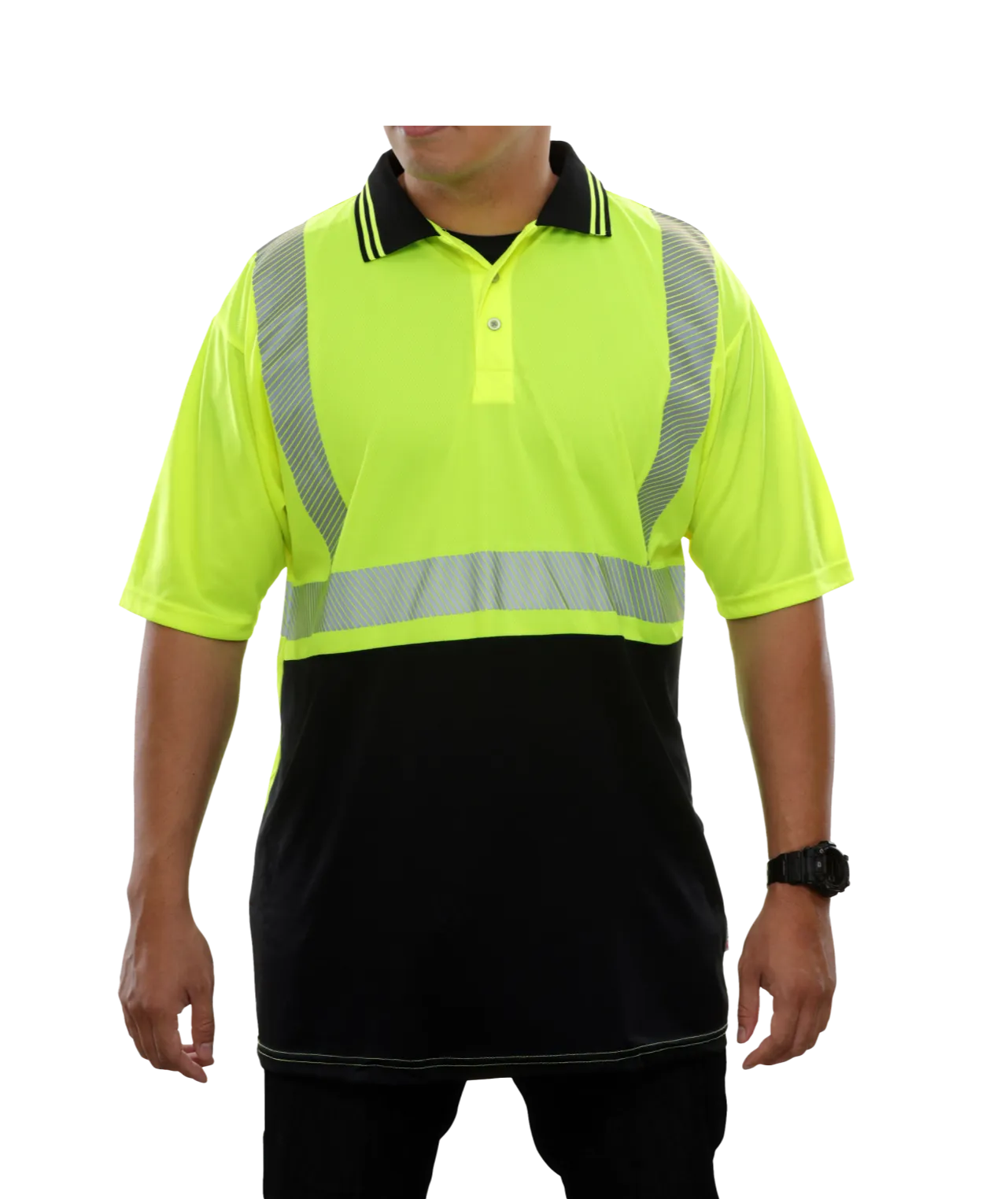 302CTLB Hi-Vis Two-Tone Birdseye Safety Polo Shirt with Comfort Trim by 3MTM