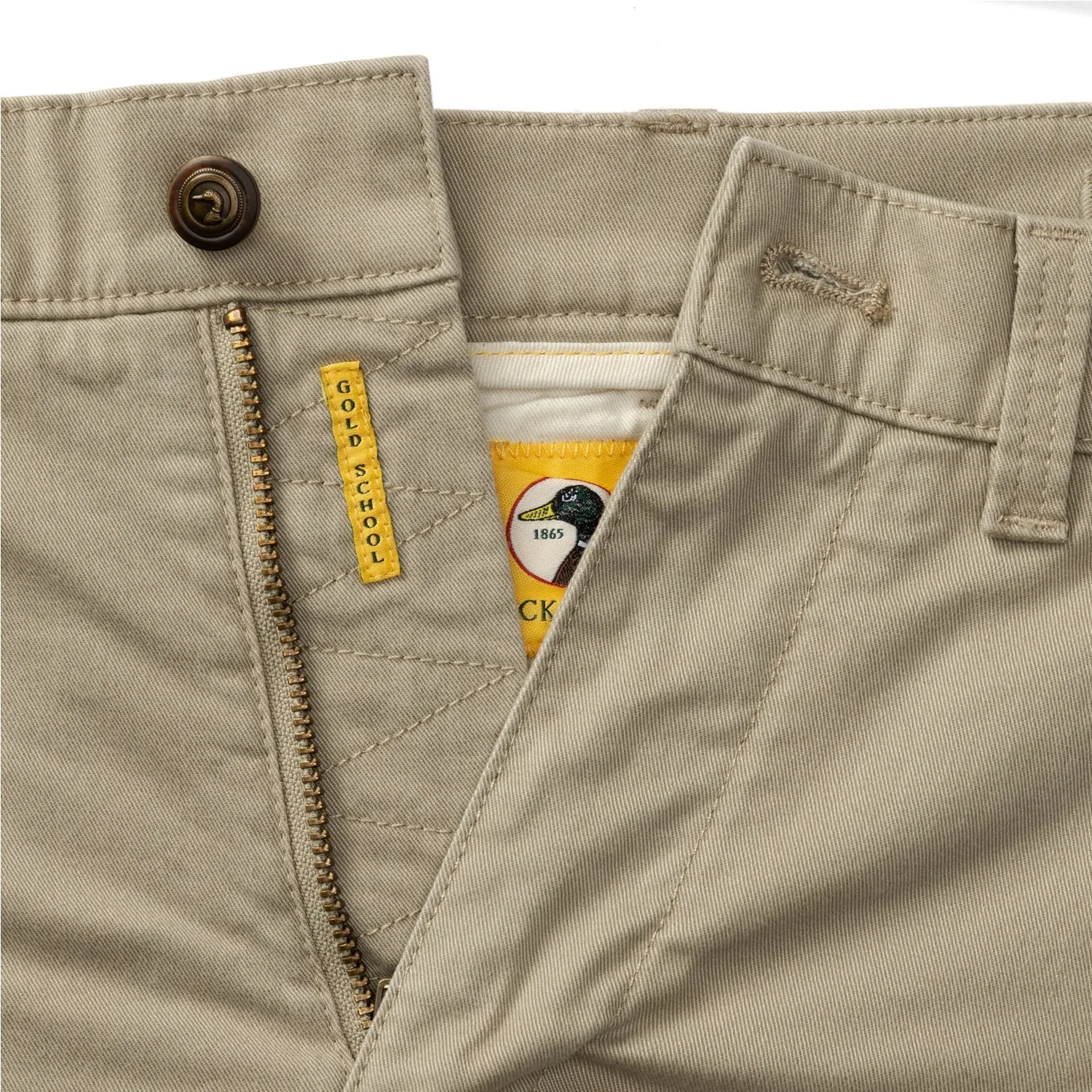 7" Gold School Chino Short - Khaki Gold Patch