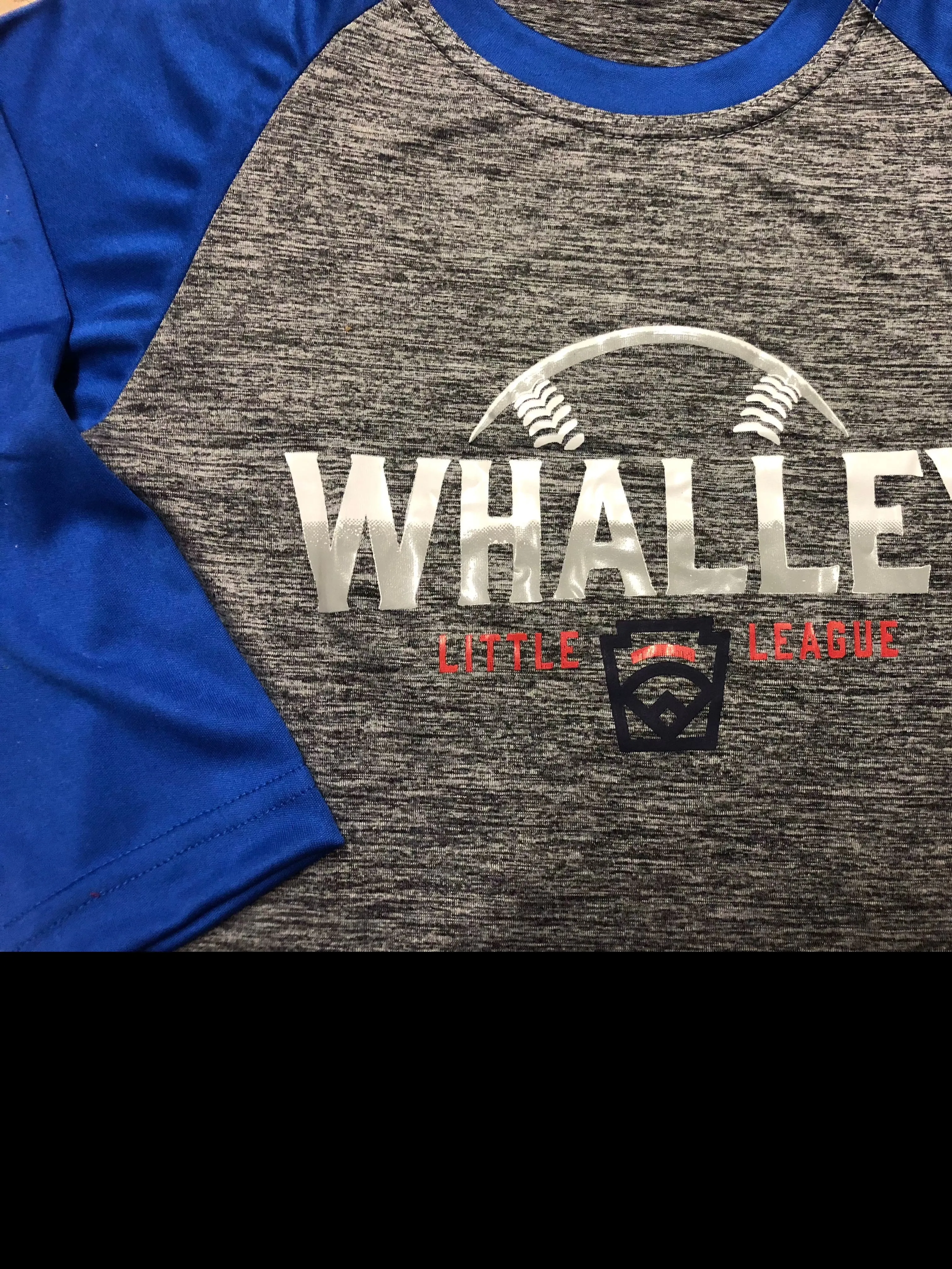 Adult 3/4 Sleeve Blue and Grey Dri-Fit T-Shirt