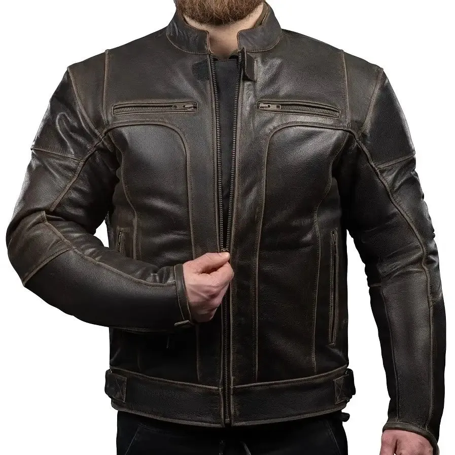 Adventure Retro Brown Motorcycle Leather Jacket