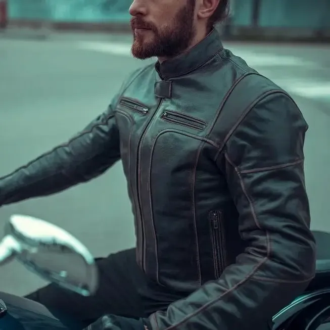 Adventure Retro Brown Motorcycle Leather Jacket