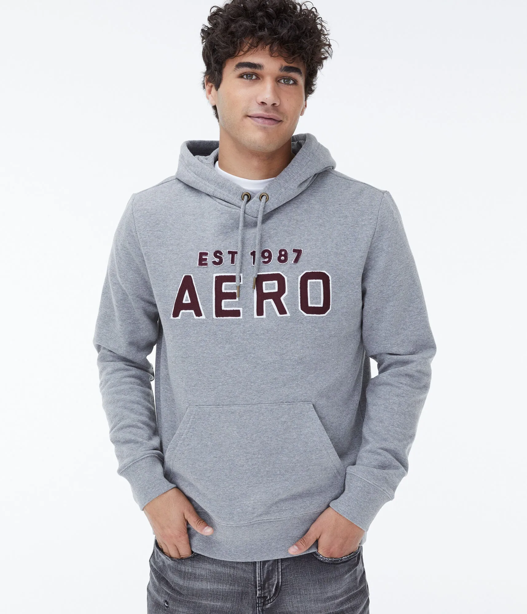 Aeropostale Aero Logo Block Letter Pullover Hoodie