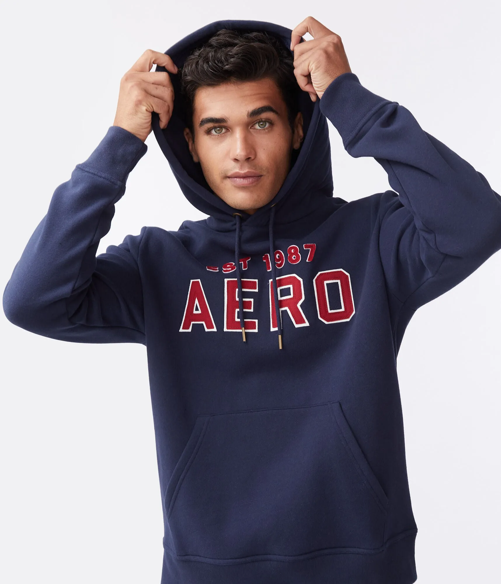 Aeropostale Aero Logo Block Letter Pullover Hoodie