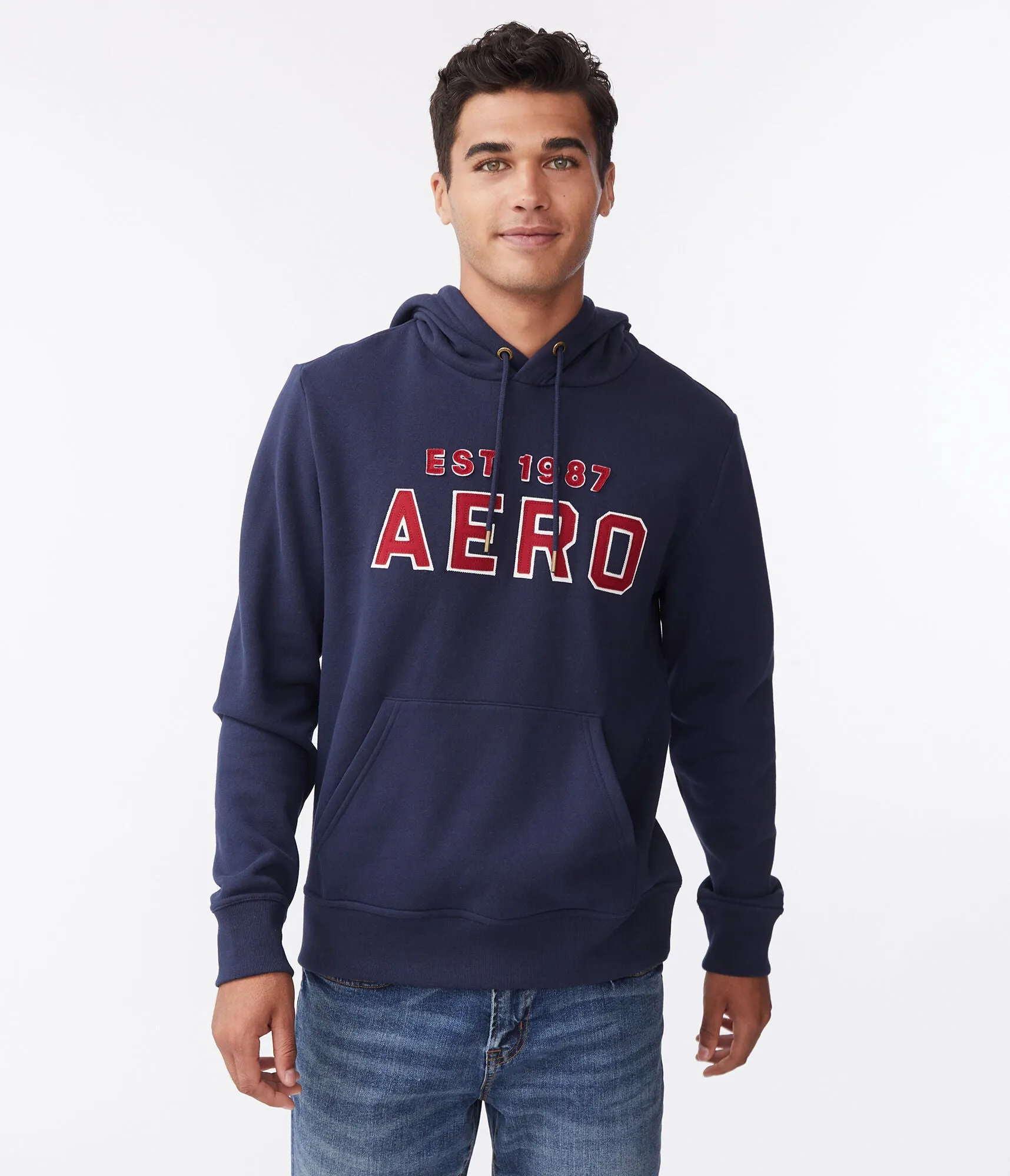 Aeropostale Aero Logo Block Letter Pullover Hoodie