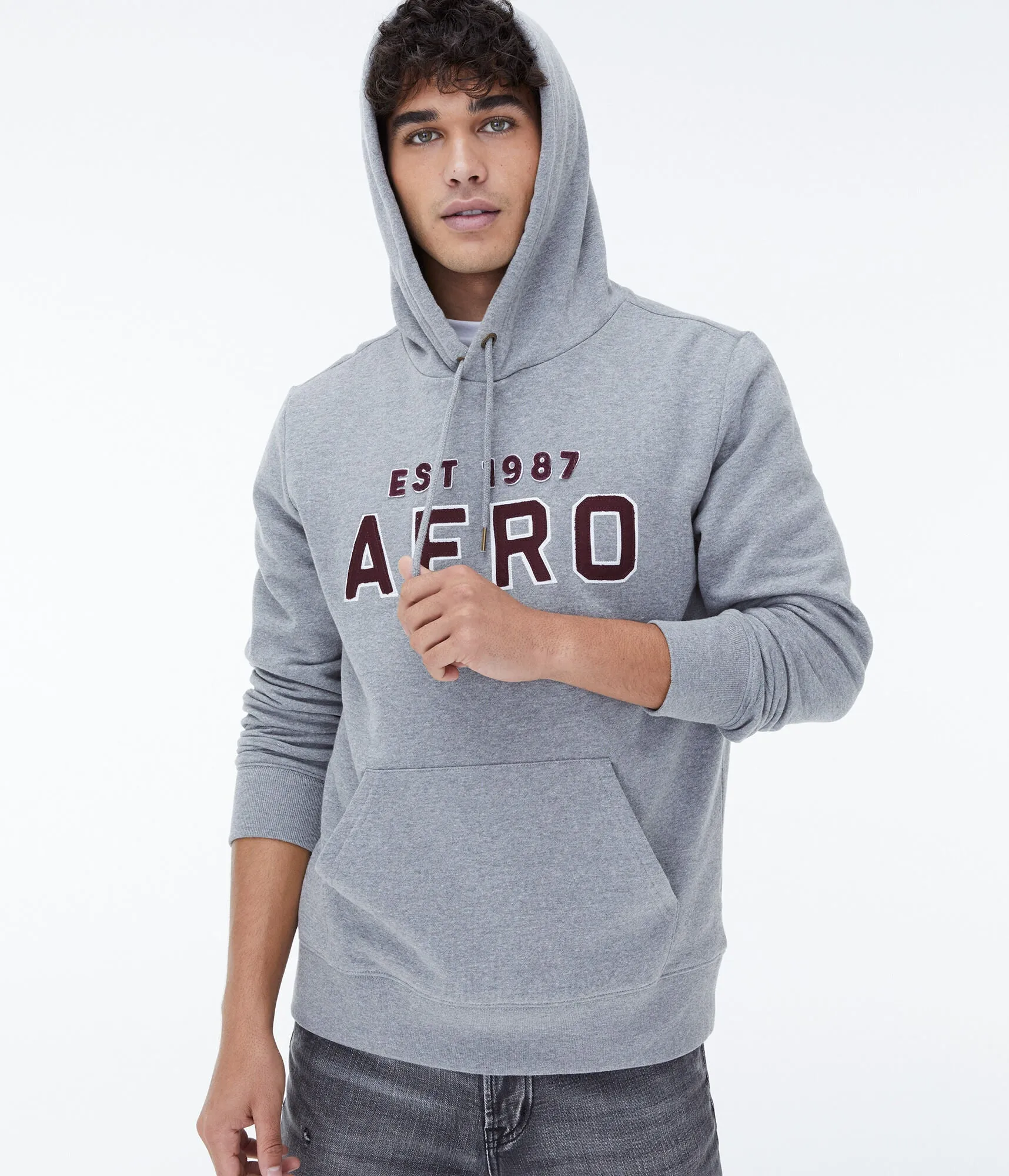 Aeropostale Aero Logo Block Letter Pullover Hoodie