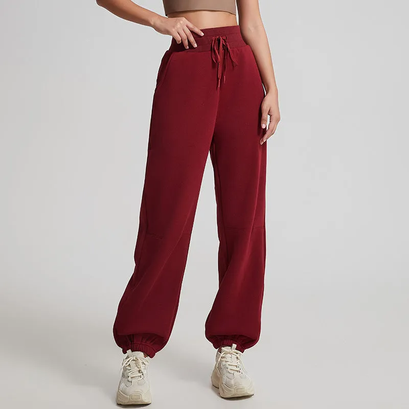 Alo Yoga velvet three-dimensional high waist belly tucking sports sweatpants