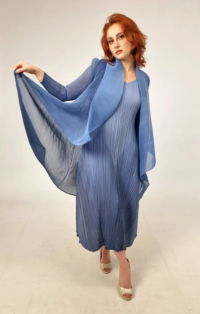 Alquema Bluebird To Dazzling Blue Ombre Long Estrella Dress And Collare Old Coat