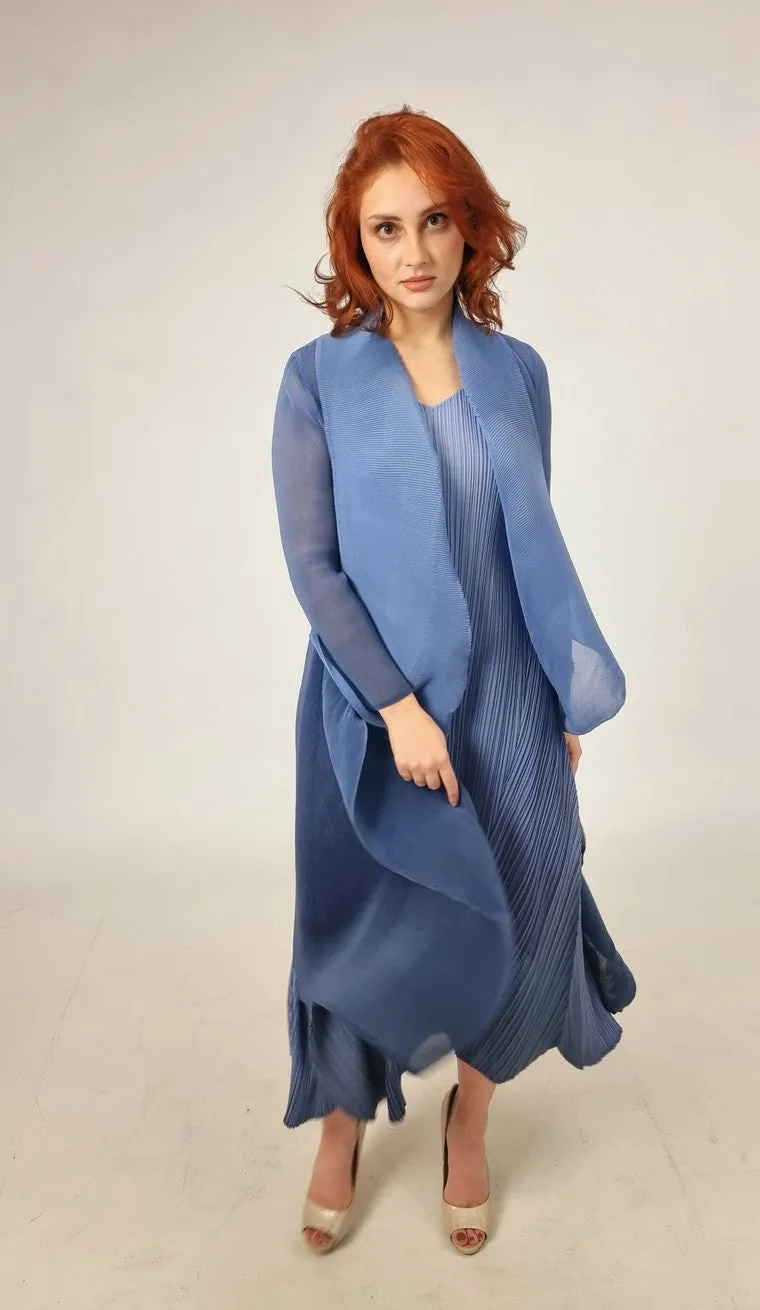 Alquema Bluebird To Dazzling Blue Ombre Long Estrella Dress And Collare Old Coat