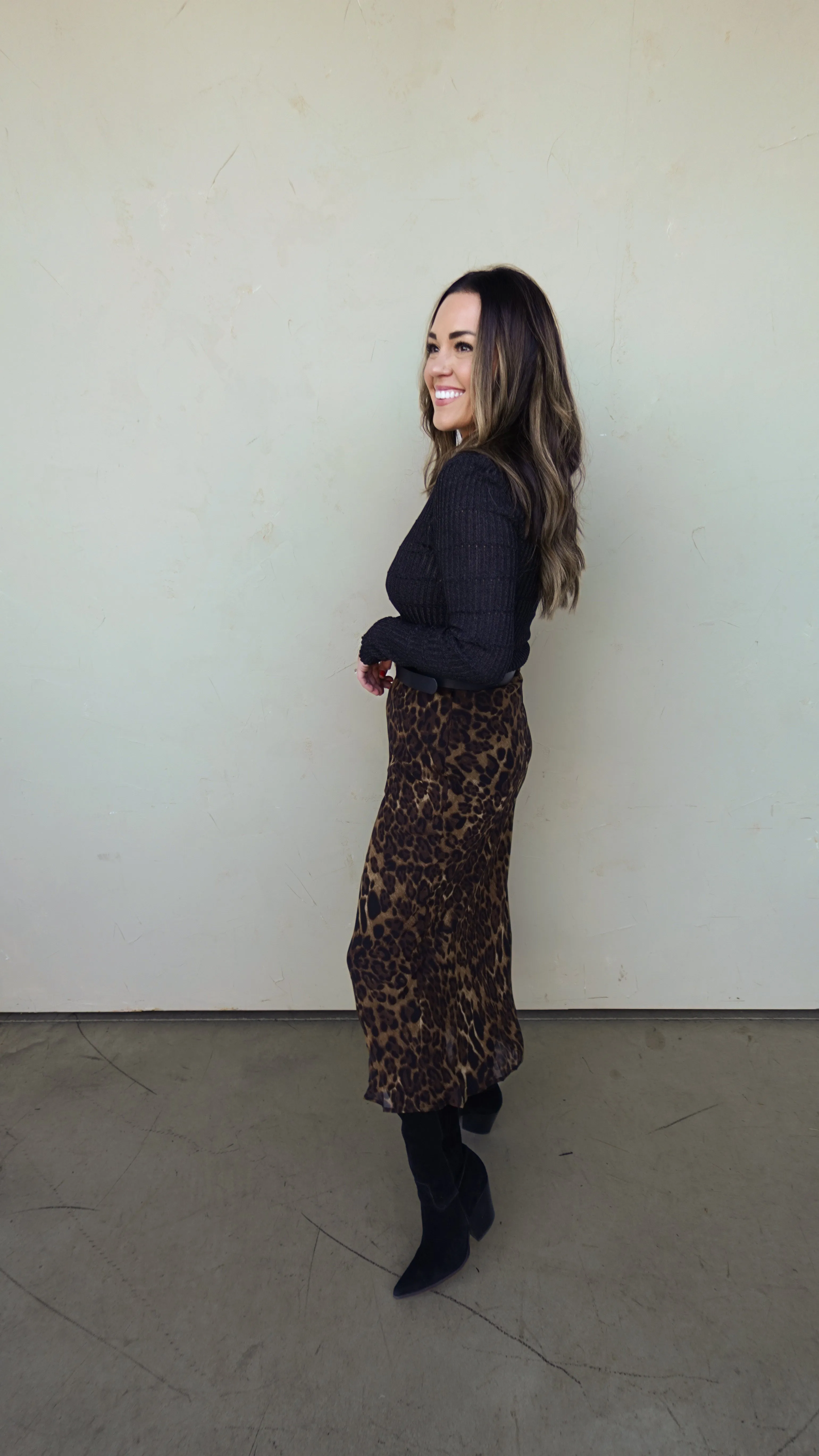 Animal Print Midi Skirt