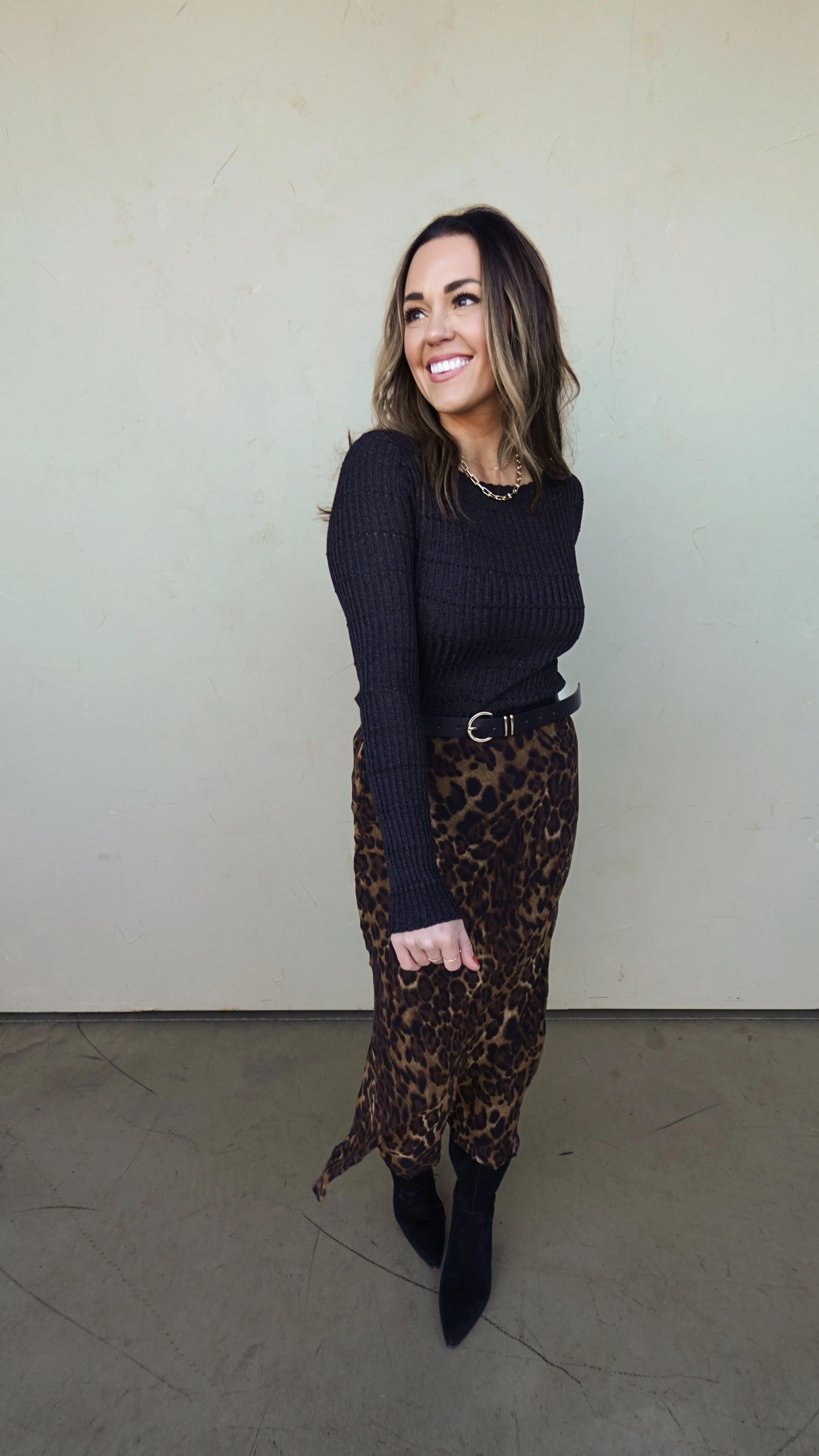 Animal Print Midi Skirt