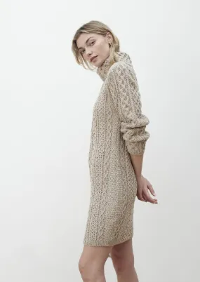 Aran Cowl Neck Dress | Oatmeal