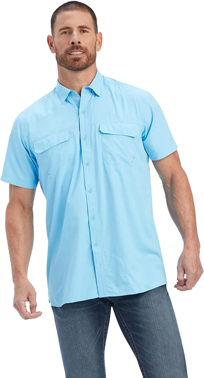 Ariat Men's Venttek Outbound Fitted Short Sleeve Shirt, Baltic