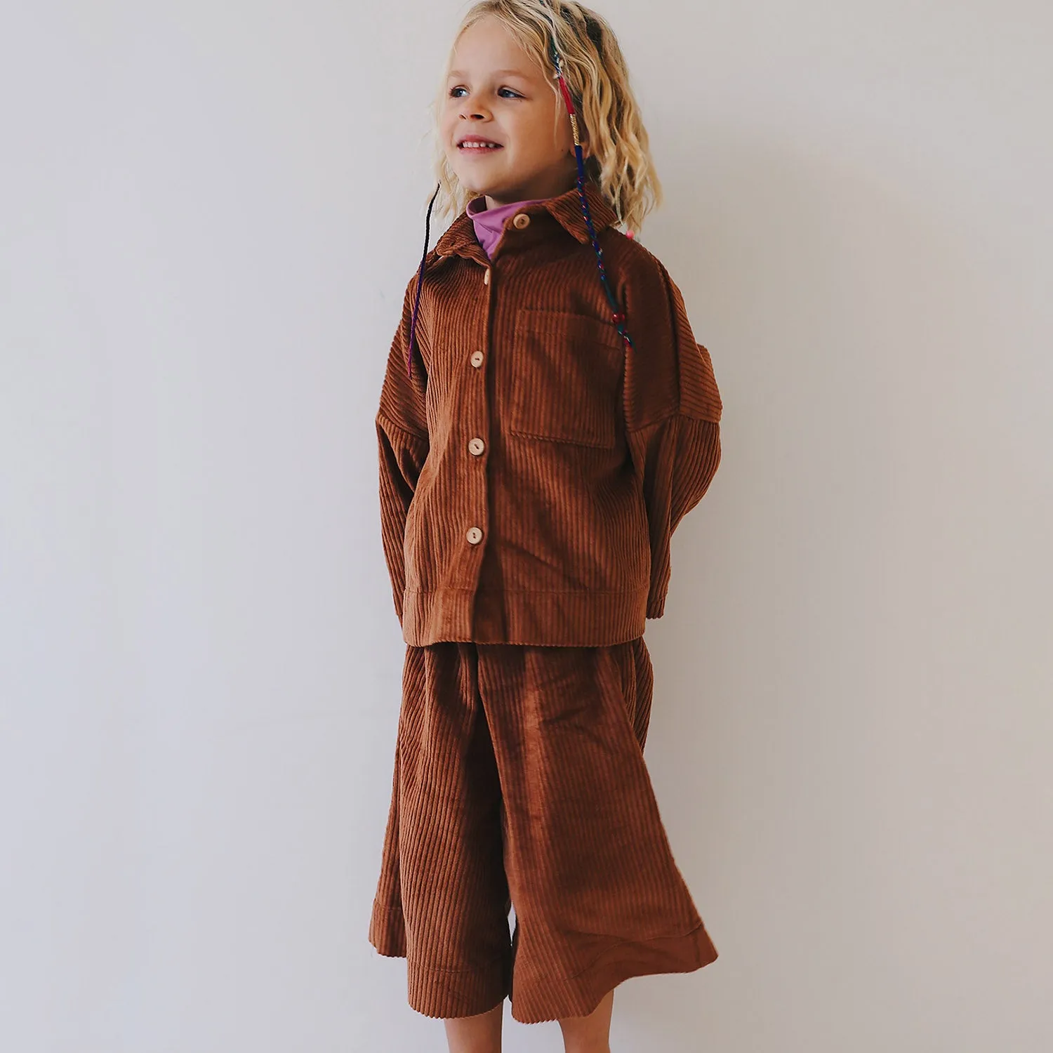 Baby & Kids Cotton Corduroy Culottes - Caramel