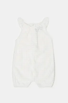 Baby White Romper With Bow