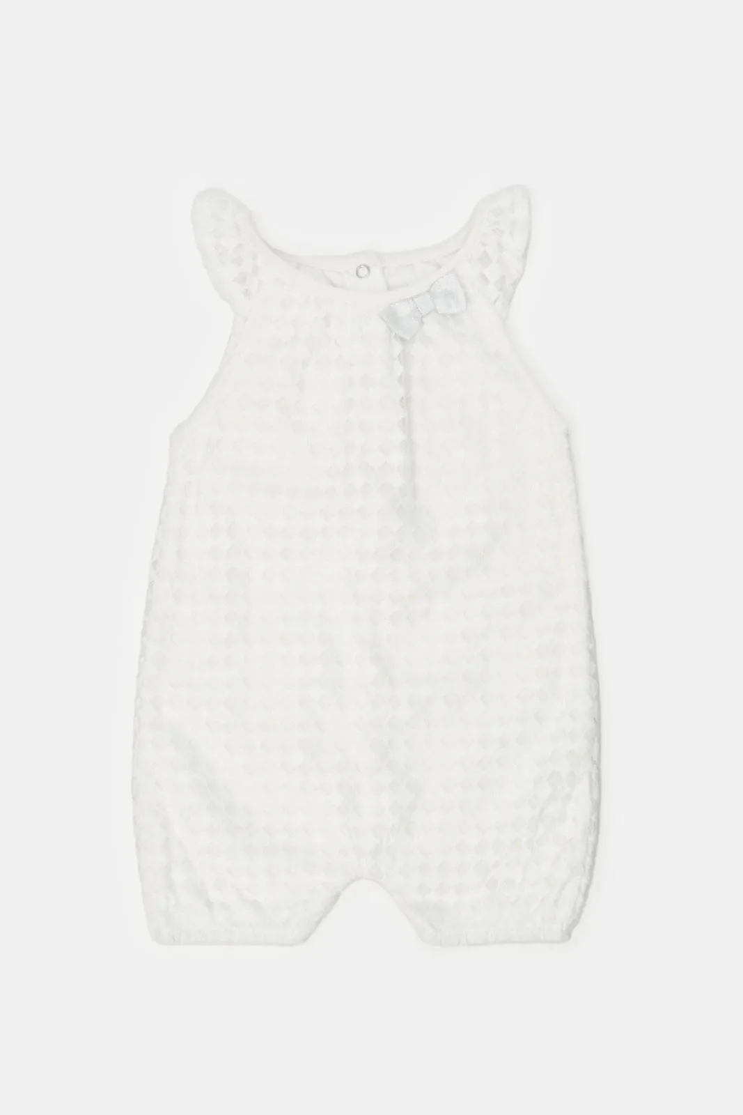 Baby White Romper With Bow