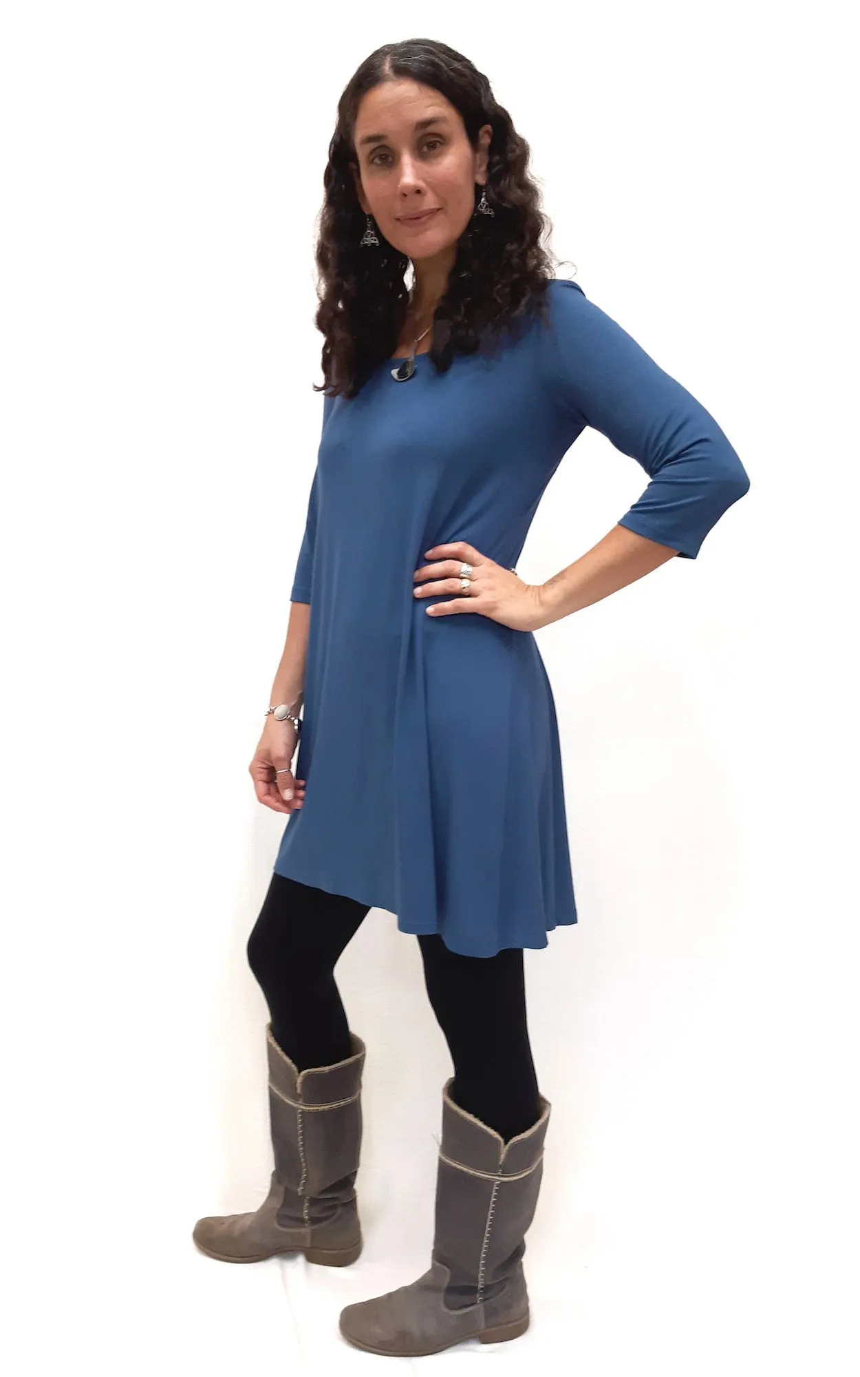 Bamboo Long Tunic Top Marine - M,L,XL,3XL