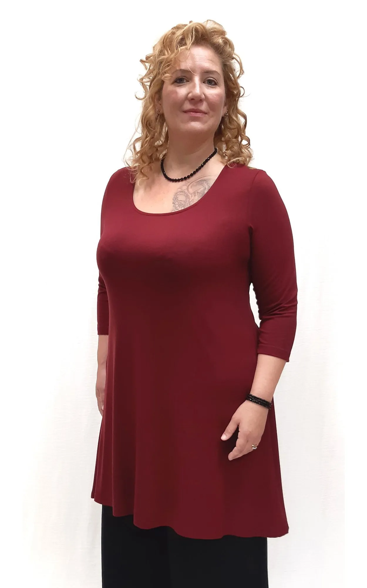 Bamboo Long Tunic Top Marine - M,L,XL,3XL