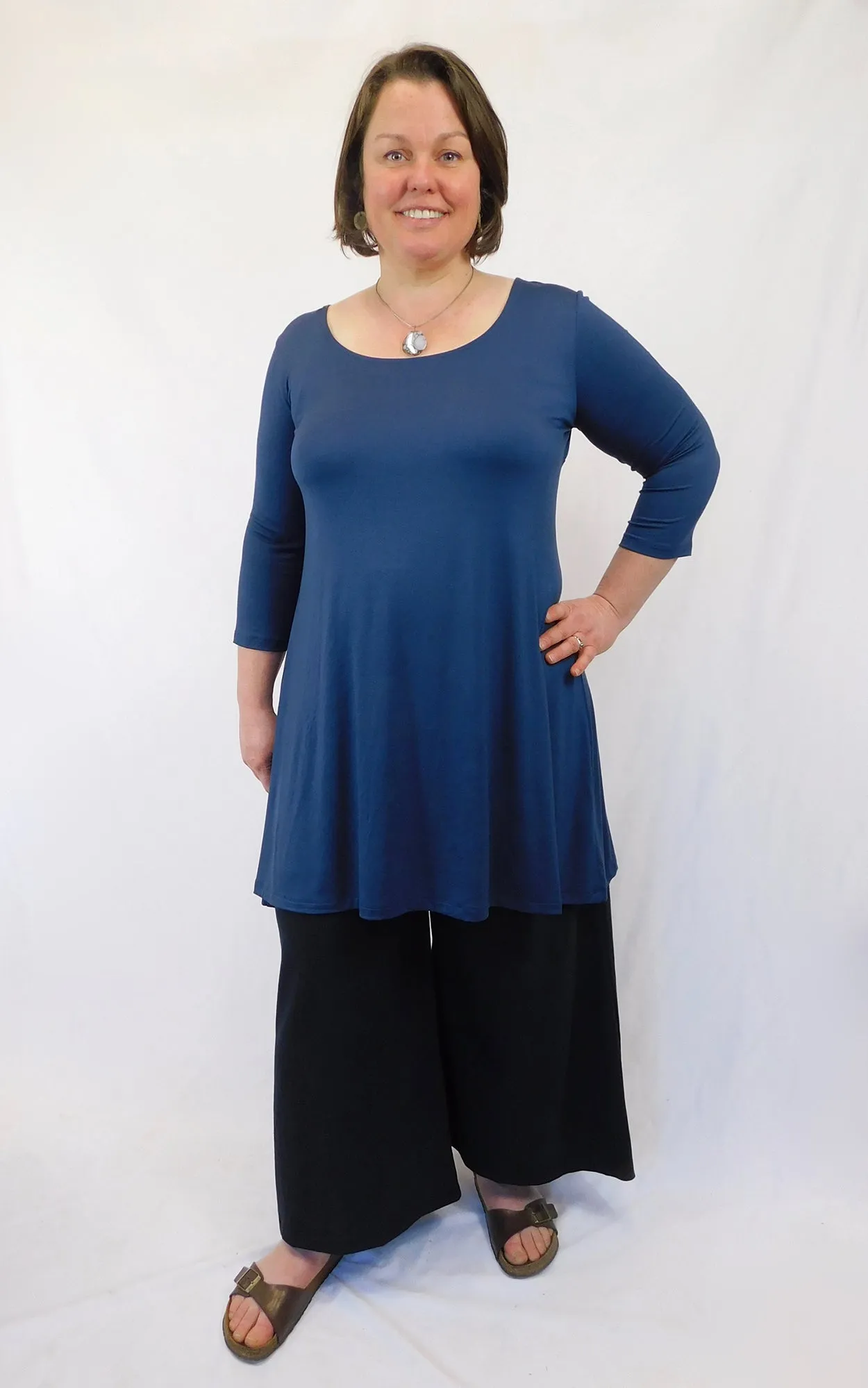 Bamboo Long Tunic Top Marine - M,L,XL,3XL