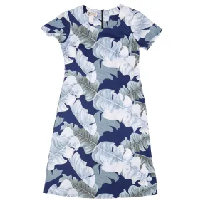 Banana Leaf (A-Line Dress) - Navy