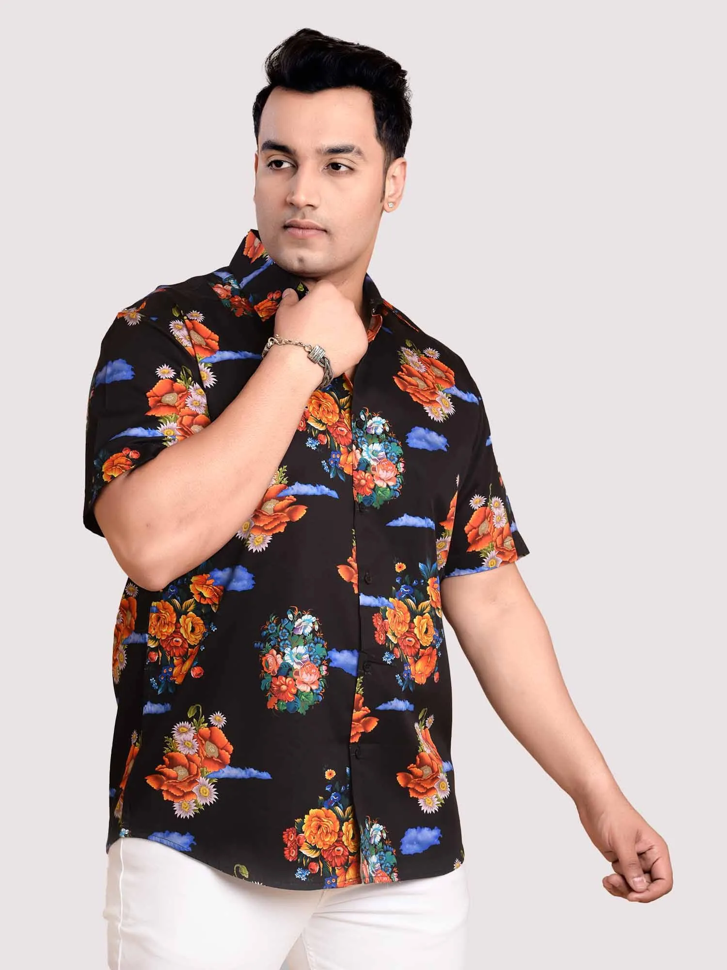 Baroque Digital Printed Shirt Men's Plus Size