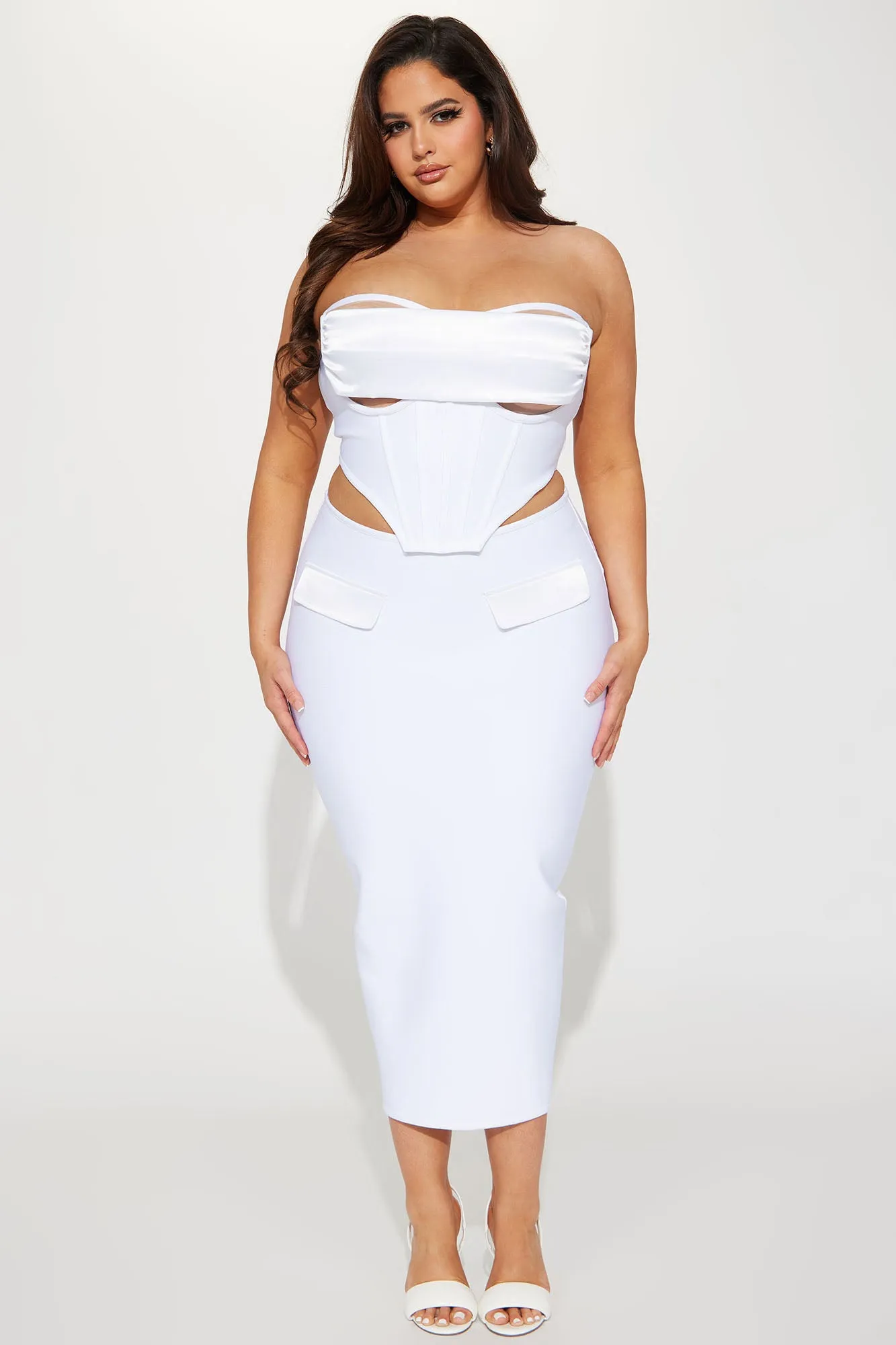 Be Bold Bandage Skirt Set - White