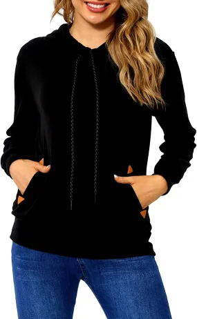 Begonia.K Women Lightweight Pullover Hoodies Casual Long Sleeve Drawstring Pullover Sweatshirts with Pockets