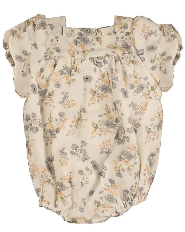 Belati Lavendar Floral Square Neck Romper