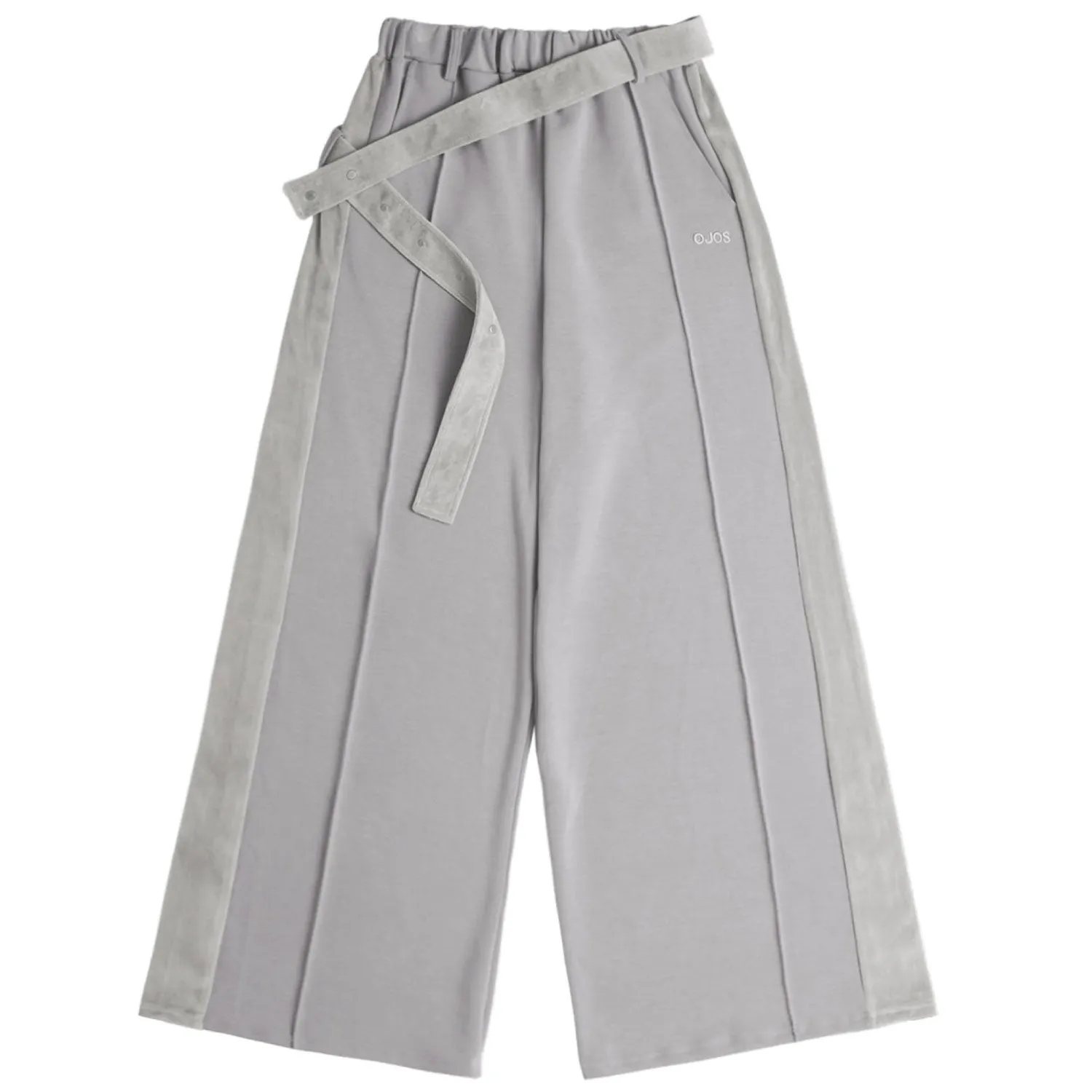 Belt Wide Sweat Pants Grey