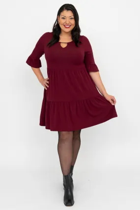 Bernadette Dress, Burgundy, Bamboo