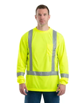 Berne Mens Yellow Polyester Hi-Viz Performance L/S Tee S/S