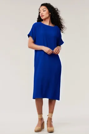 Biella Reversible Crinkle Gauze Dress With Pockets