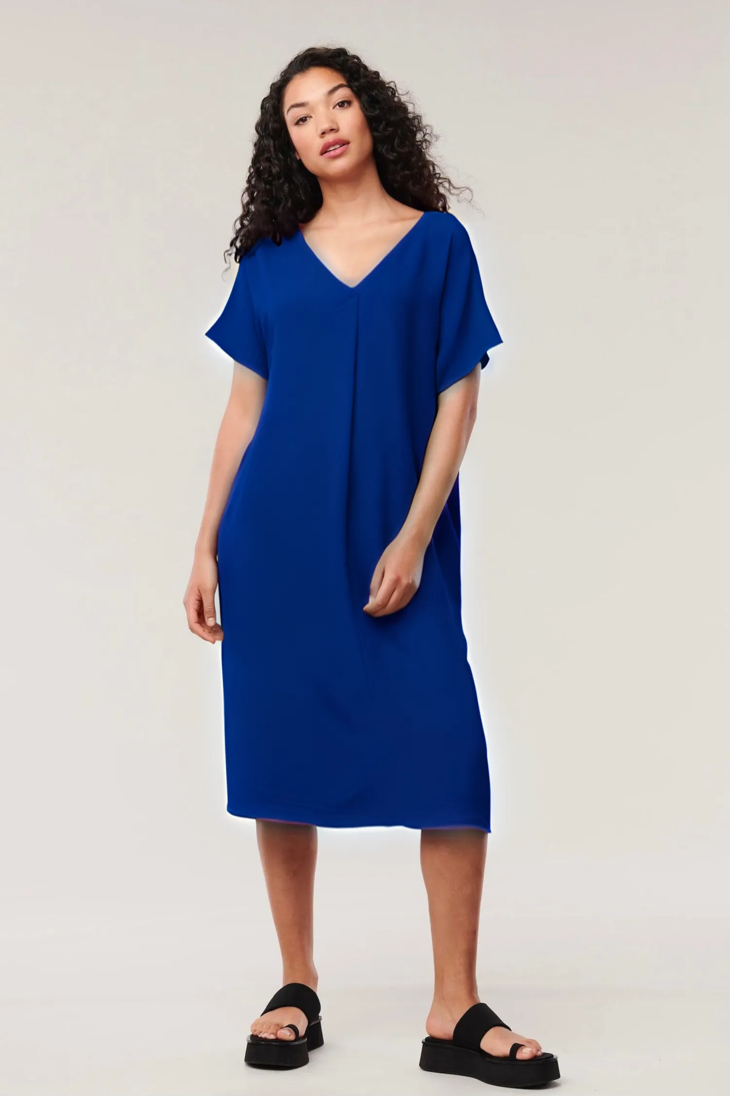 Biella Reversible Crinkle Gauze Dress With Pockets