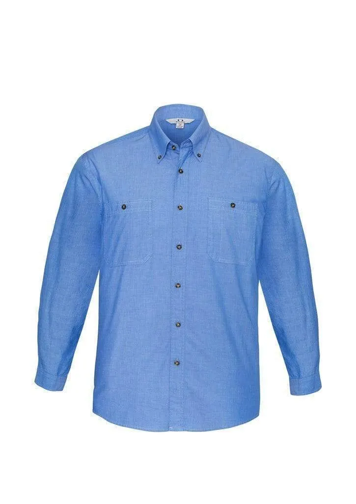 Biz Collection Men’s Wrinkle Free Chambray Long Sleeve Shirt Sh112