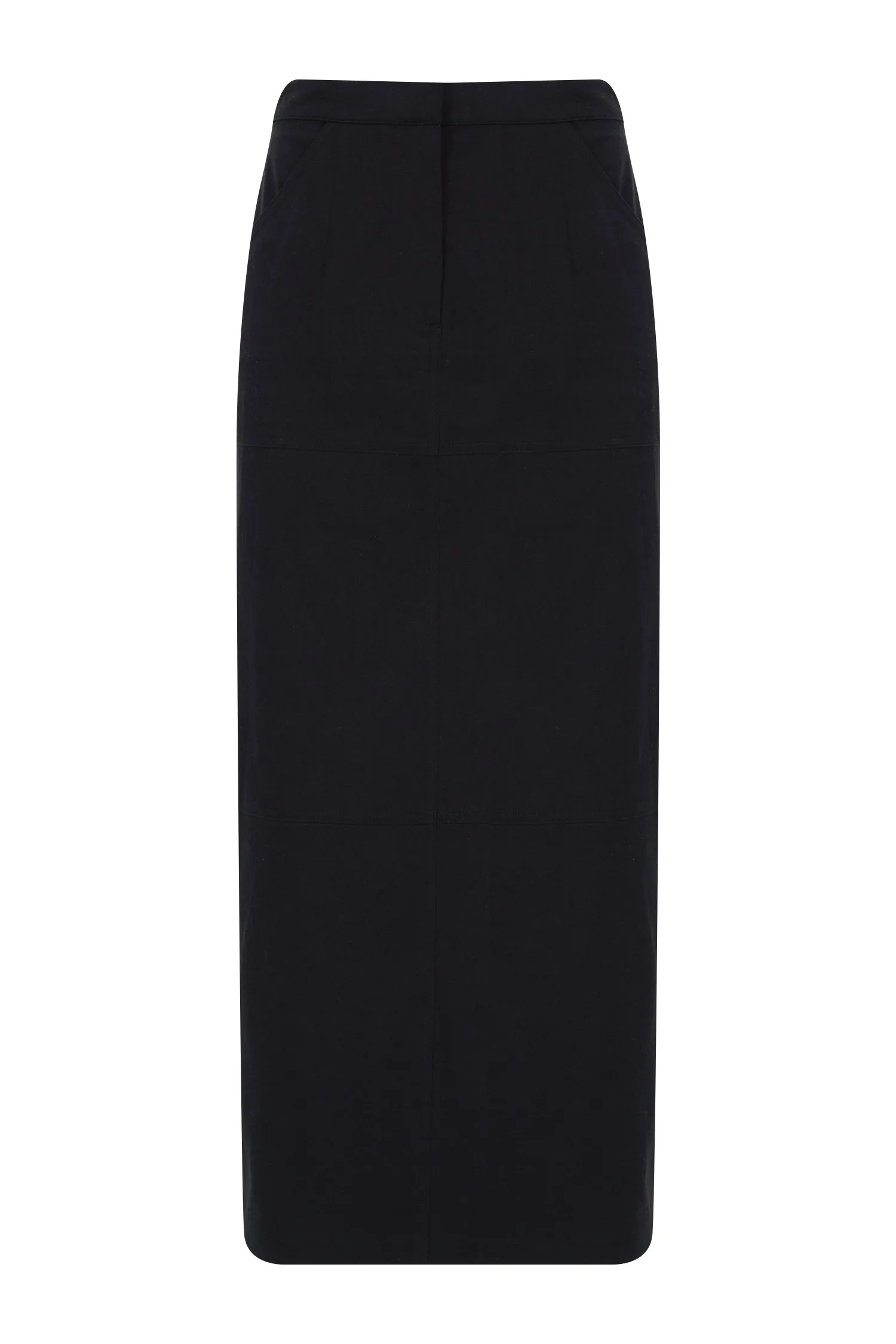 Black Canvas Midi Skirt