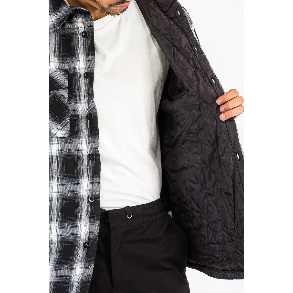 Black Quilted Flannel Shirt