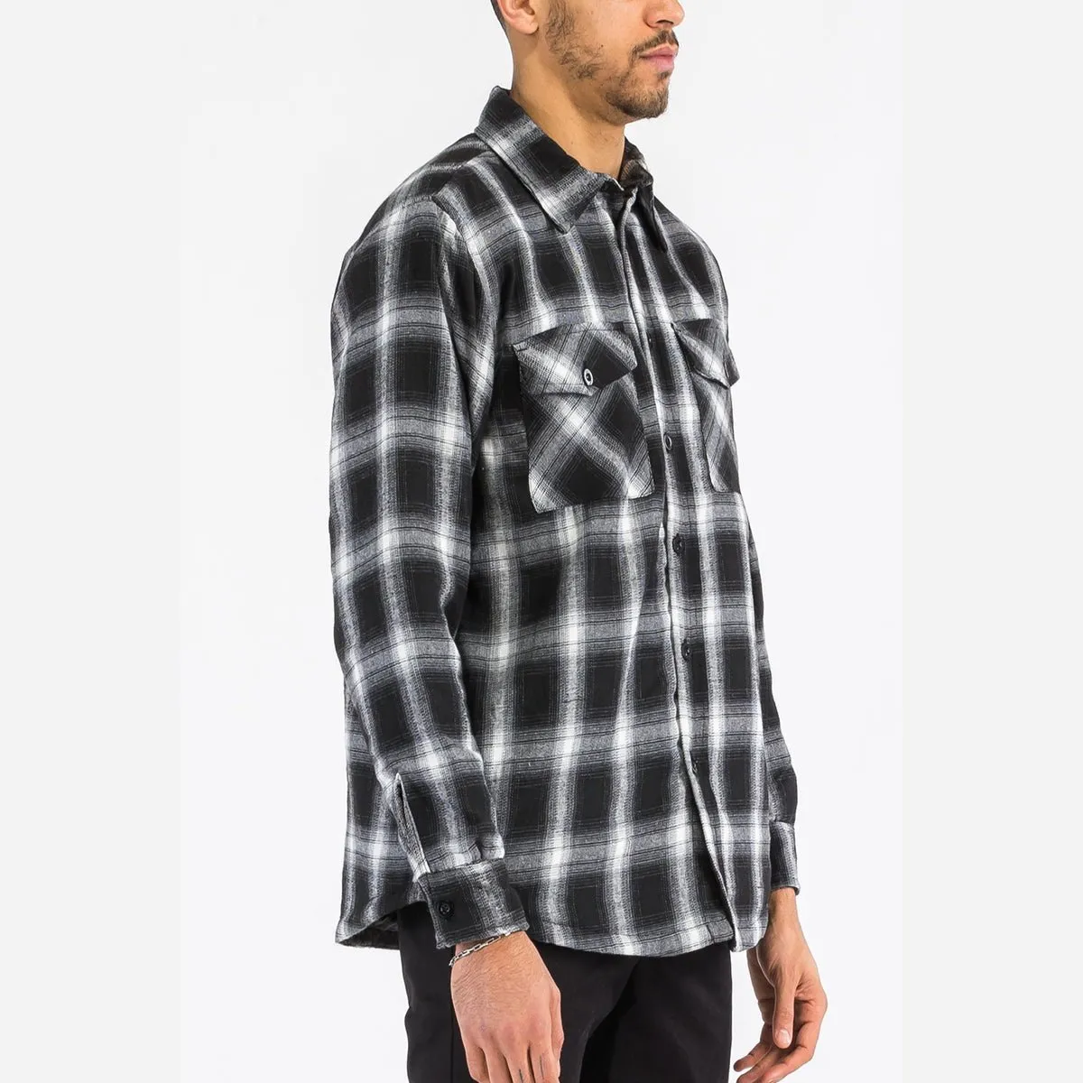 Black Quilted Flannel Shirt