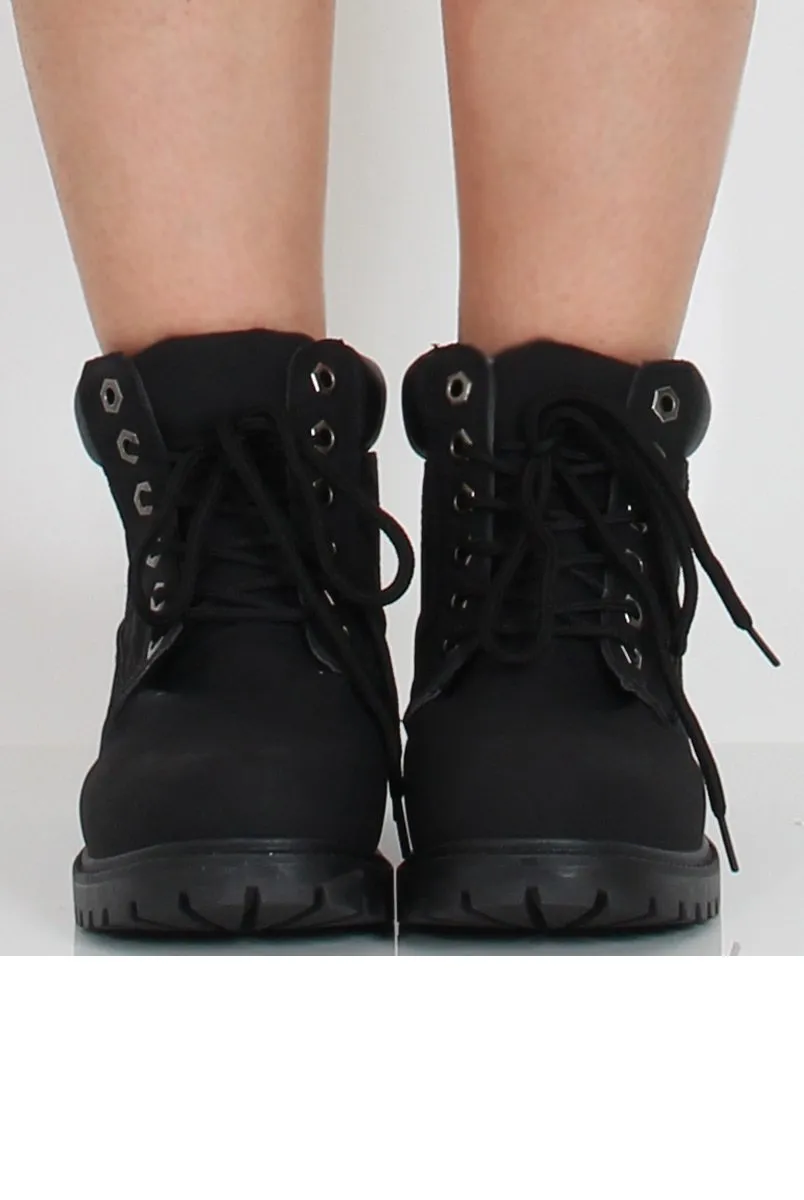 Black Quilted Hiker Boots - Coco