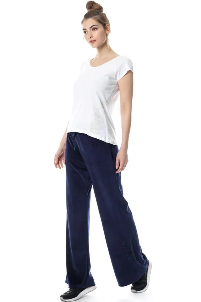 Bodytalk Women&#39;s Lifestyle Velvet Bootcut Pants Ocean 1182-908600-00423