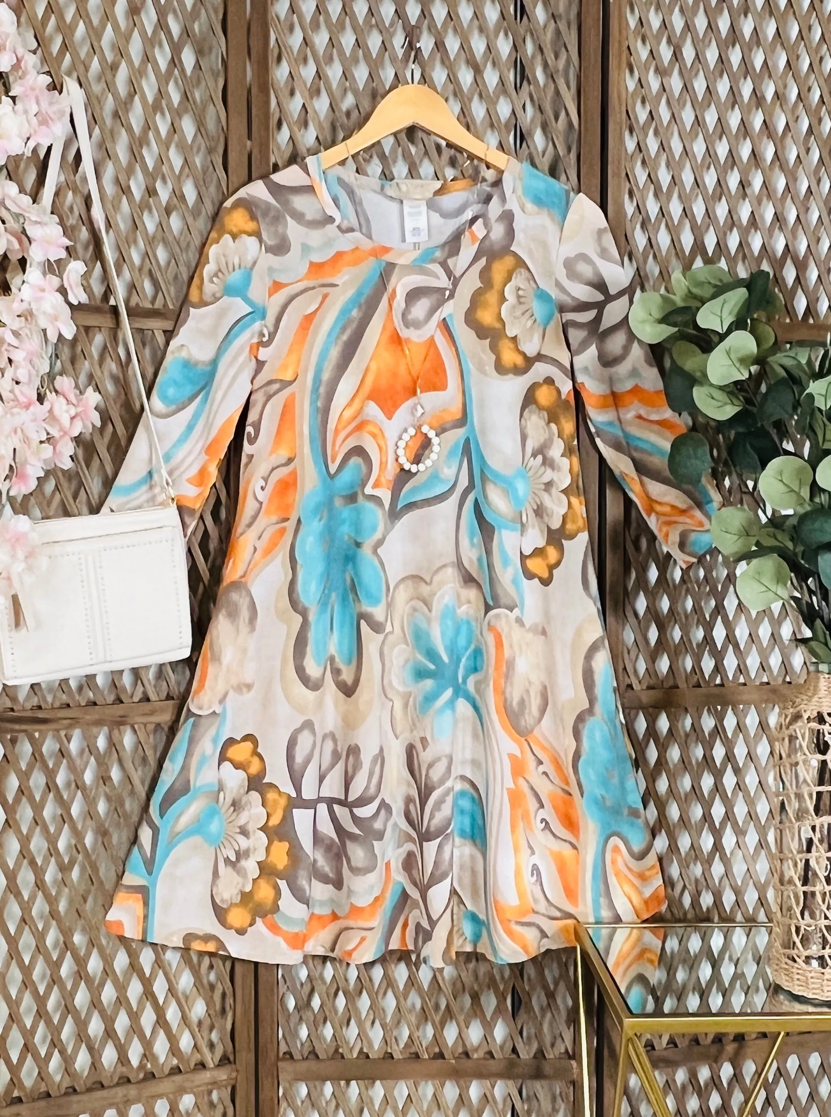 Bold Floral Print Dress