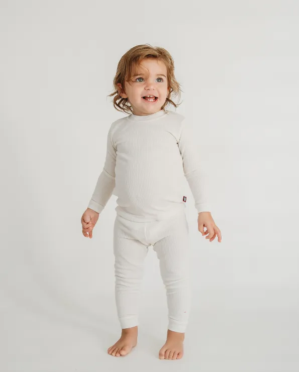 Boys Soft & Cozy Thermal 2-Piece Long Johns | Midnight w- Baby Blue Stitch