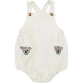 Boys White Organic Cotton Koala Romper