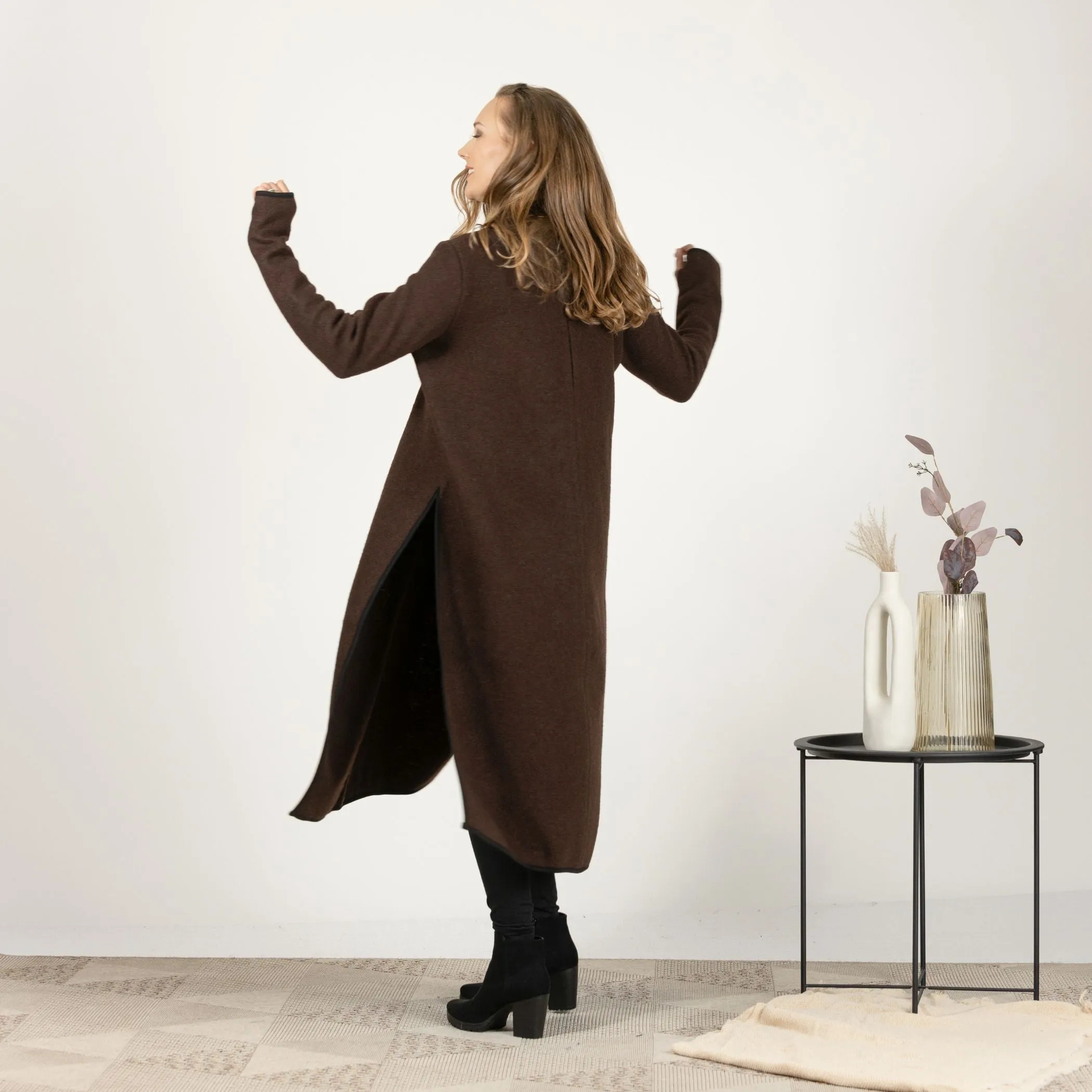 Brown Wool Winter Sweater Dress