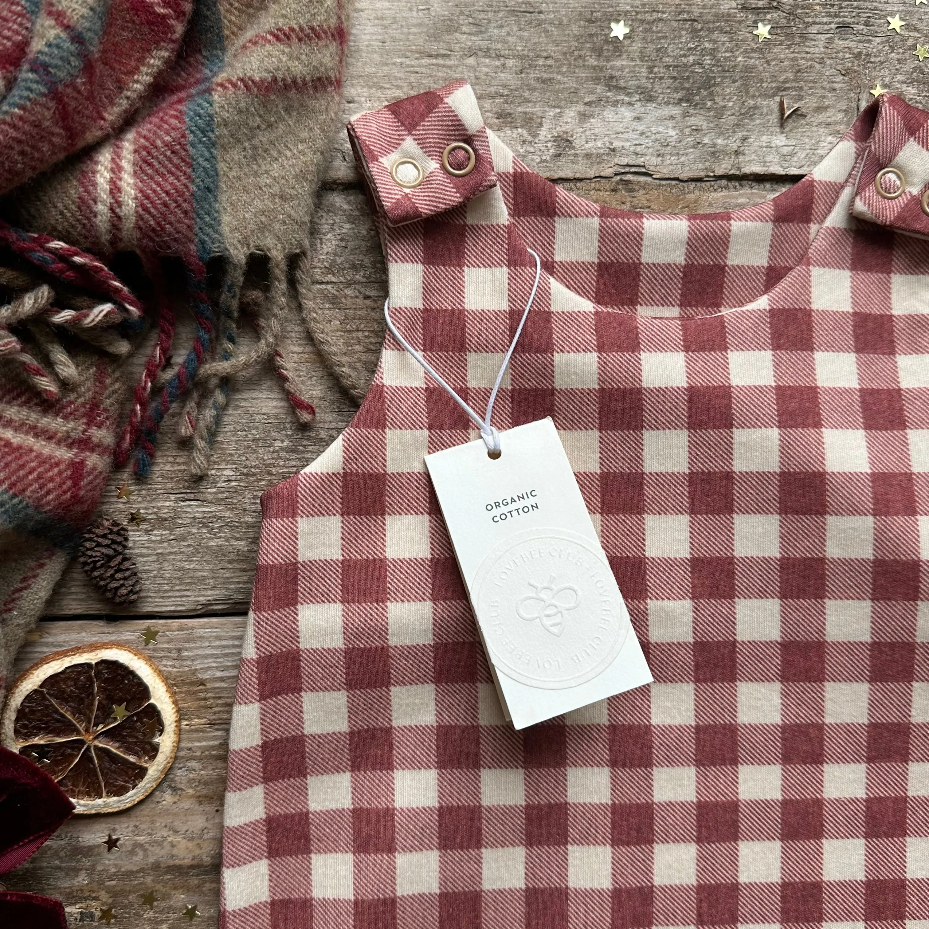 Burgundy Check Bloomer Romper | Ready To Post