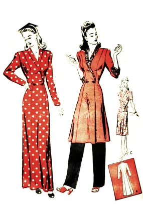 Butterick 2995 Vintage 1940s Pattern Hostess Loungewear 32B