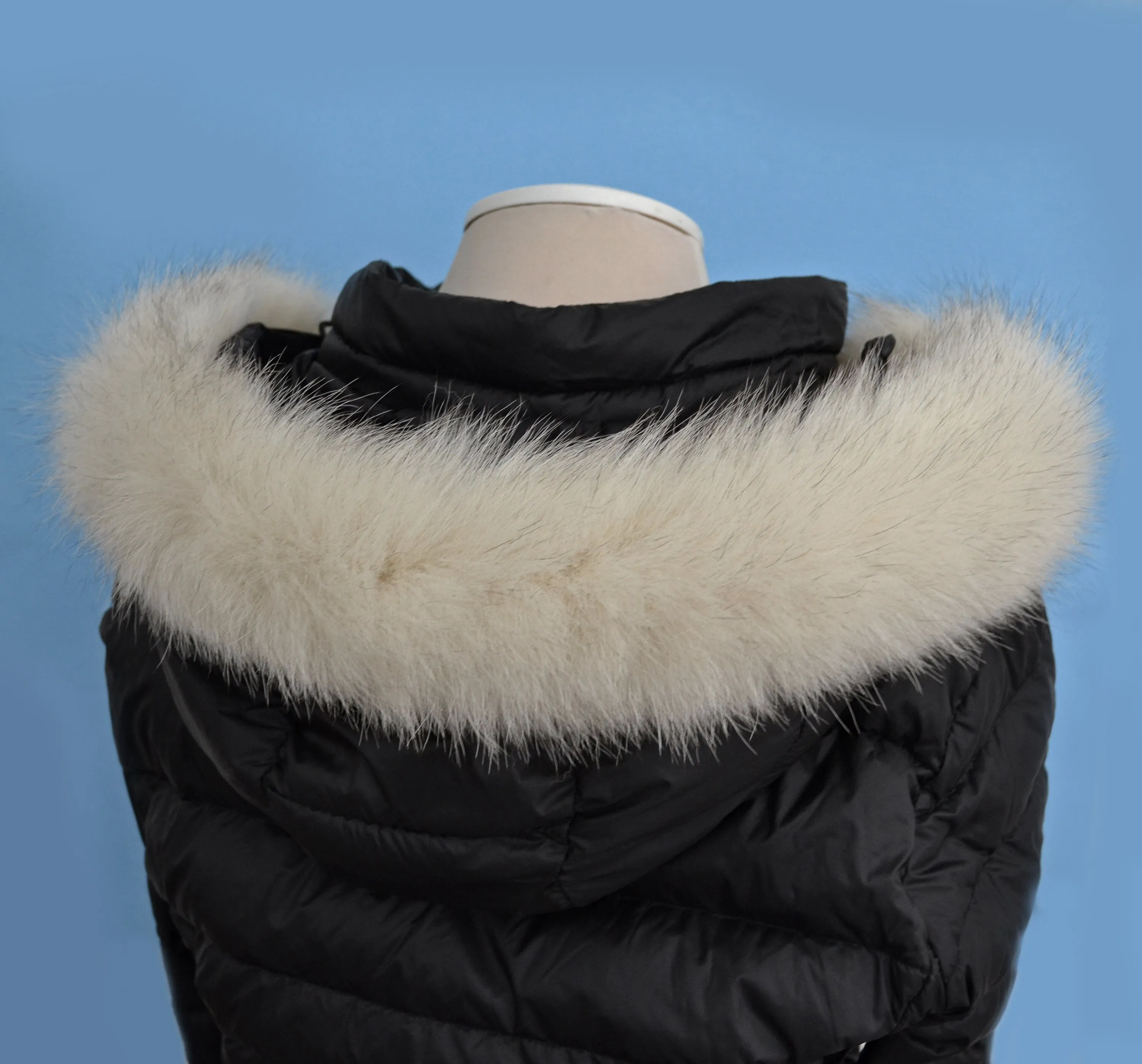 BY ORDER, Real Fox Fur (Tail) Trim Hood, Fur collar trim, Fox Fur Collar, Fur Scarf, Fur Ruff, Fur Hood, Fur stripe, Coat Trim, Ivory