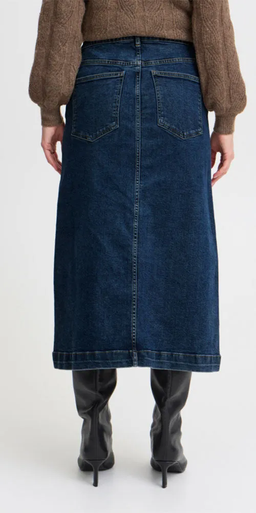 B.Young Denim Midi Skirt