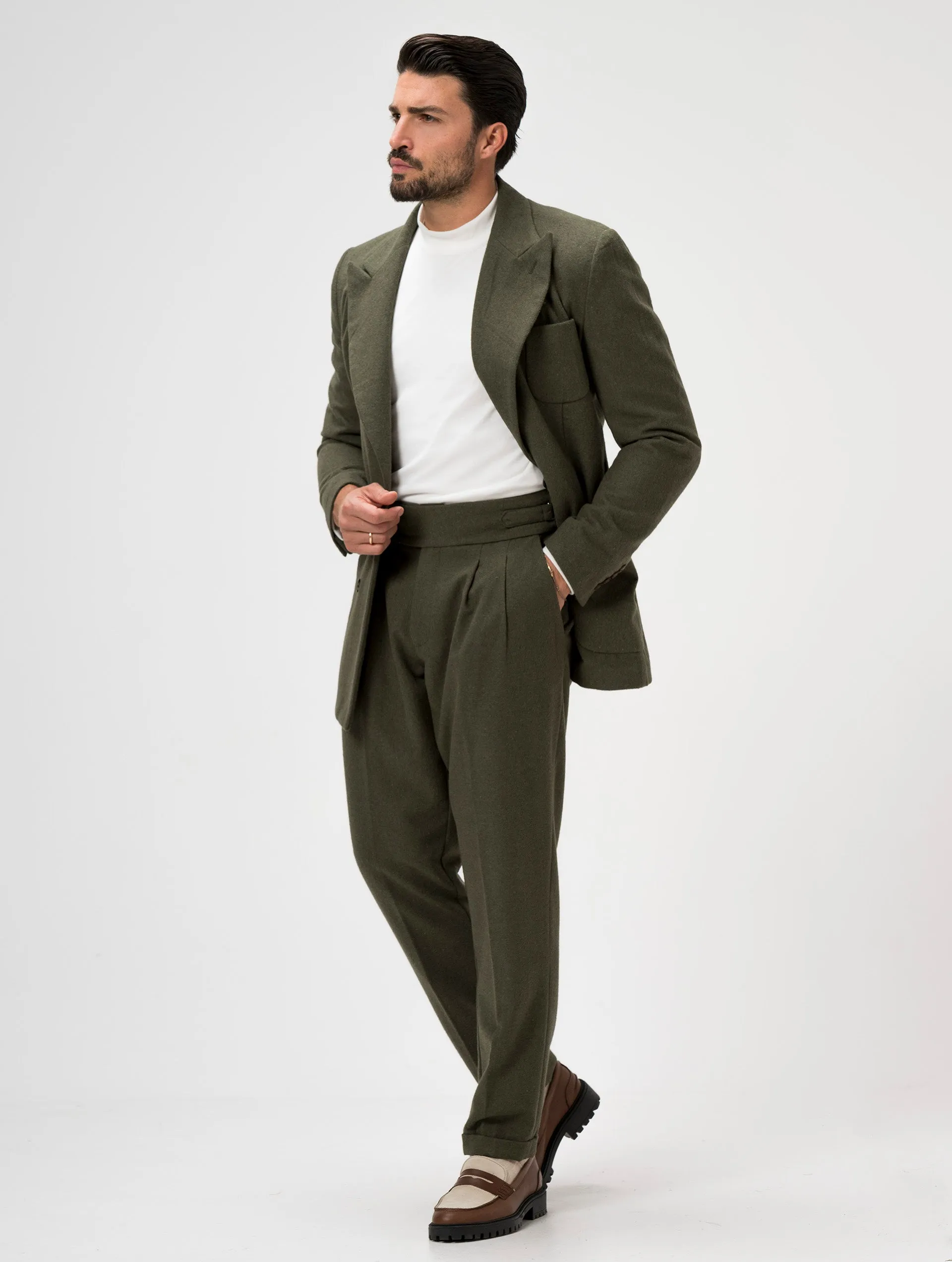 CALEB FLANNEL SUIT IN GREEN